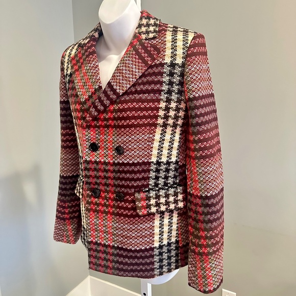 WE-AR4 Beautiful Plaid Holiday Blazer Jacket Sz S NWT $675!! - Picture 2 of 4